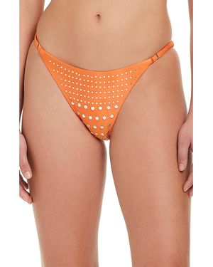 Red Carter Cheeky High Leg Bikini Bottoms - Orange