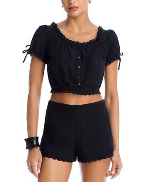 Wayf Lele Short Sleeve Top - Black