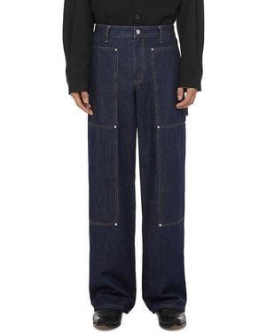 Helmut Lang Relaxed Fit Cotton Panel Carpenter Jeans - Blue