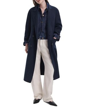 Rag & Bone Vasso Double Breasted Wool Walker Coat - Blue
