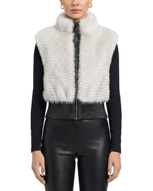 Lyla Grant Faux Fur Fox Vest - Gray