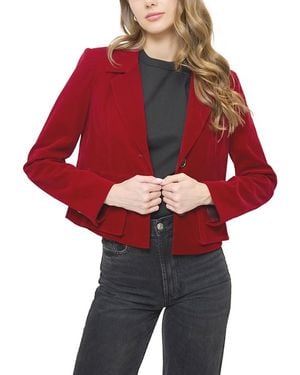 Central Park West Ember Velvet Boxy Blazer - Red