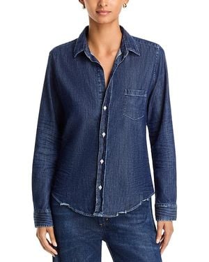 Frank & Eileen Barry Cotton Printed Button Up Shirt - Blue