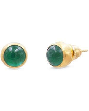 Gurhan 24K Rune Emerald Stud Earrings - Green