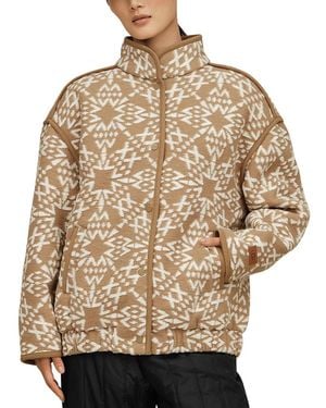 UGG Bright Snap Front Sherpa Fleece Jacket - Natural