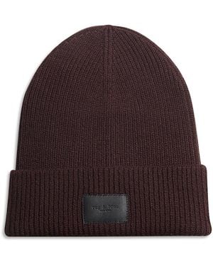 Rag & Bone Blake Wool Blend Beanie - Brown