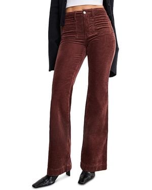 GOOD AMERICAN Good Legs Flare Corduroy Jeans - Red