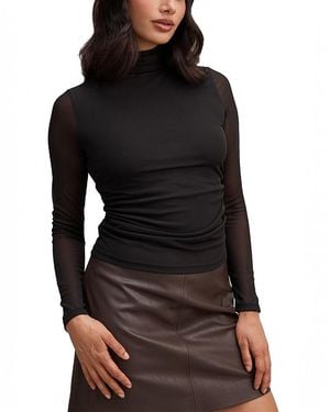 EVER NEW Halston Roll Neck Long Sleeves Top - Black