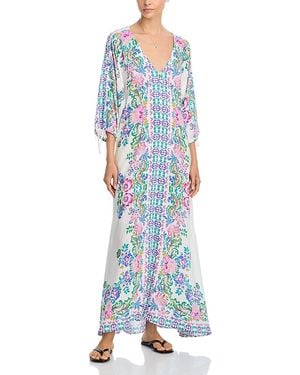 Johnny Was Swim Cover-Up Dress - Blue