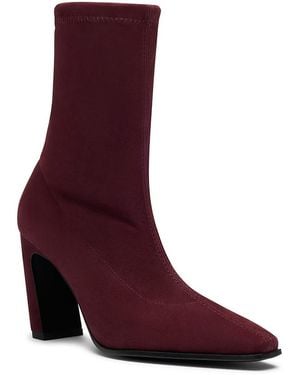 Stuart Weitzman Stassi Stretch Suede Ankle Boots - Red