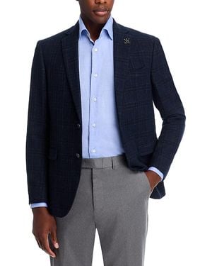 John Varvatos Tonal Textured Plaid Sport Coat - Blue