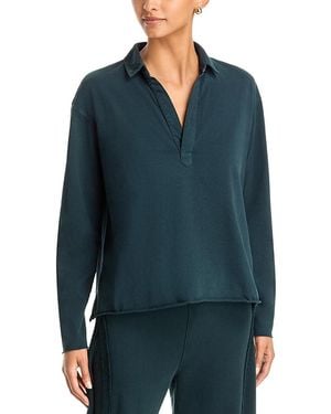 Frank & Eileen Patrick Cotton Collared Sweatshirt - Blue