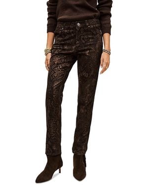 Ba&sh Stinsy Snake Print Low Rise Jeans - Black