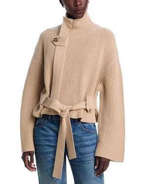 Brandon Maxwell The Neal Cashmere Zip Front Sweater - Blue