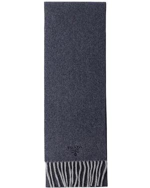 Prada Cashmere And Wool Scarf - Blue