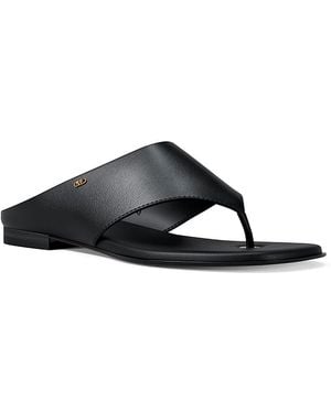 Michael Kors Alster Leather Thong Sandals - Black