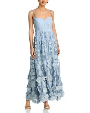 Aqua 3D Lace Maxi Dress - Blue