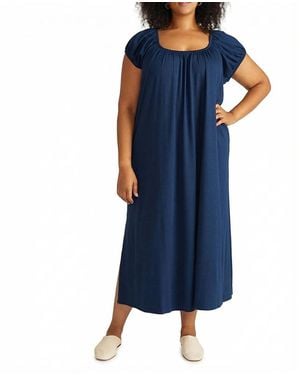 UNIVERSAL STANDARD Plus Lilian Long Sleep Dress - Blue