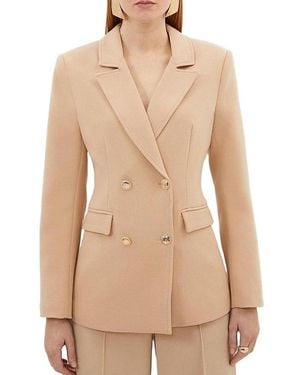 Karen Millen Tailored Doubled Breasted Blazer - Natural