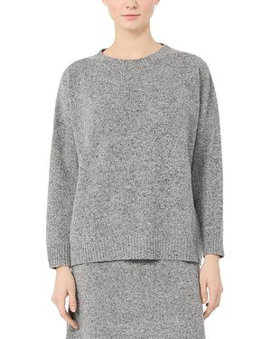 Weekend by Maxmara Wkdpalchi Wool Blend Tweed Crewneck Sweater - Gray