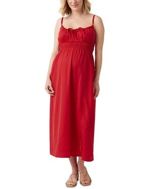 Ingrid & Isabel Maternity Strappy Midi Dress - Red