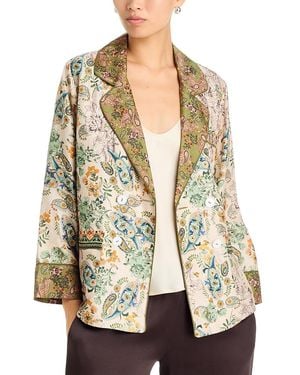 Johnny Was Levi Double Breasted Patch Pocket Blazer - Natural