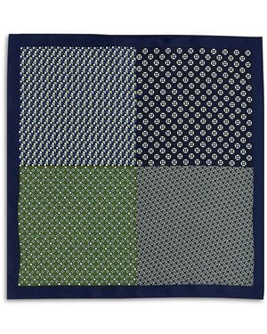 Bloomingdale's The Store Bloomingdale's Geometric Quadrant Silk Pocket Square - Blue