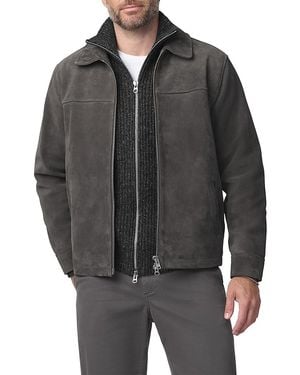 Joe's Jeans Suede Leather Zip Jacket - Gray