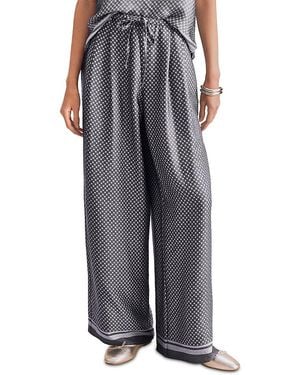 Splendid Valerie Pleated Print Pants - Gray