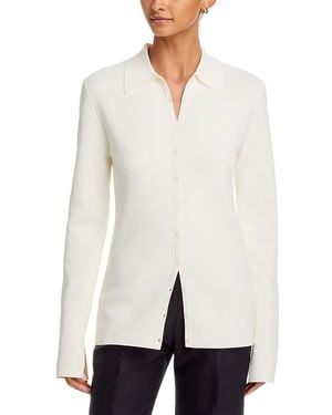 TOTEME Compact Knit Buttoned Top - White