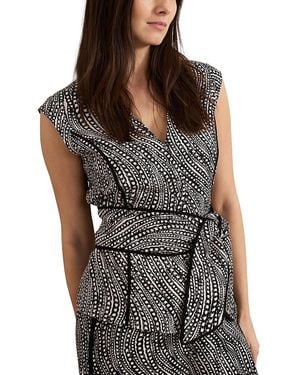 Phase Eight Mariana Chain Print Top - Black