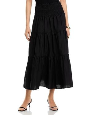 Michael Kors Poplin Smocked Maxi Skirt - Black