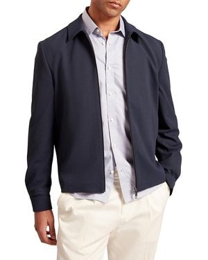 Ted Baker Cialdaj Woven Texture Harrington Jacket - Blue