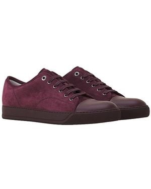 Lanvin Dbb1 Leather And Suede Sneakers - Purple