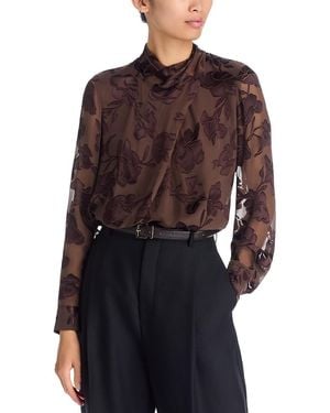 Tahari The Tiffany Silk Blend Blouse - Red