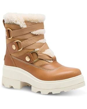 Sorel Joan Frwd Cosy Shearling Trim Waterproof Boots - Natural