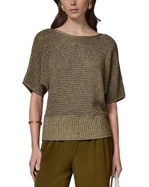 Donna Karan Metallic Drop Shoulder Top - Green