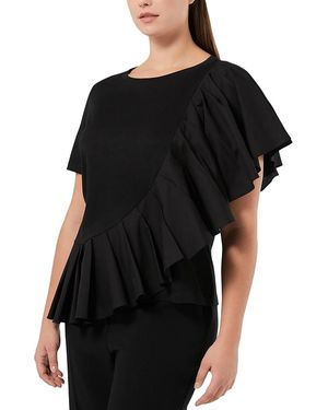 Marina Rinaldi 1A Uscita Ribelle Flounce Tee - Black