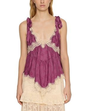 Sea Ethel Lace Trim Cami - Purple