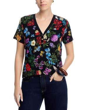 Johnny Was The Janie Favorite Short Sleeve Henley Tee - Black
