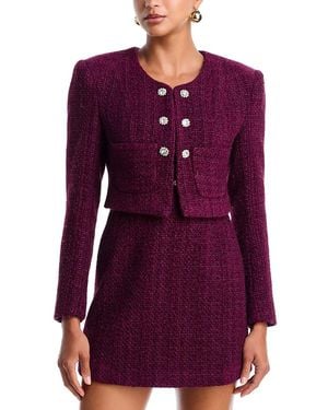LoveShackFancy Joaquina Tweed Jacket - Purple