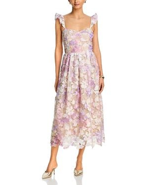 Aqua Lace Midi Dress - Pink