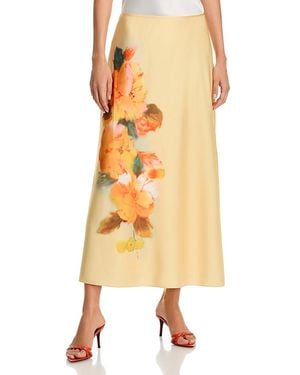 Cinq À Sept Watercolor Floral Carole Skirt - Yellow