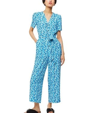 Whistles Hazy Coral Printed Jumpsuit - Blue