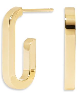 Dinh Van 18K Maillon Small Oval Hoop Earrings - Metallic