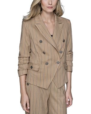KARL LAGERFELD Stripe Double Breasted Jacket - Natural