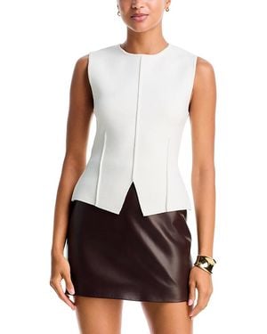 Aqua Fully Fashion Seamed Tank - White