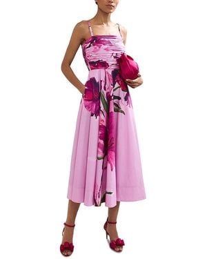 Phase Eight Cassia Ruched Bodice Dress - Pink