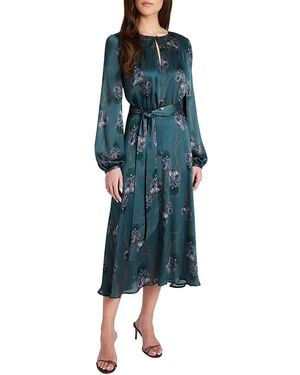 Santorelli Aubree Long Sleeve Printed Midi Dress - Blue