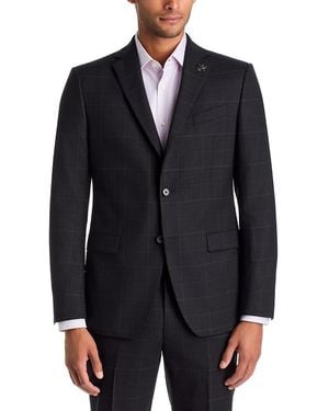 John Varvatos Windowpane Slim Fit Suit Jacket - Blue